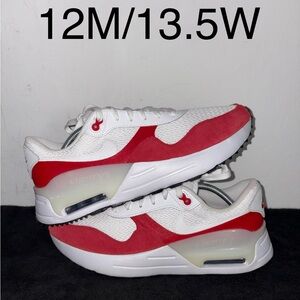 Nike Air Max SYSTM White/Red Size 12 Men Brand New